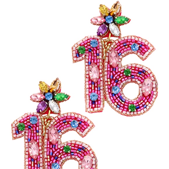 "16" Drop Earrings - Picture 2 of 2